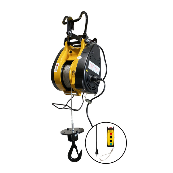 OZ Lifting Electric Builders Hoist, 1000lb with 90ft lift including OBHWA-T1000 wireless adapter