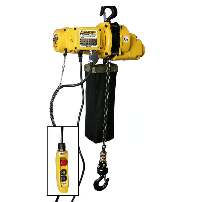 OZ Lifting Electric Chain Hoist, 1000lb with 20ft lift