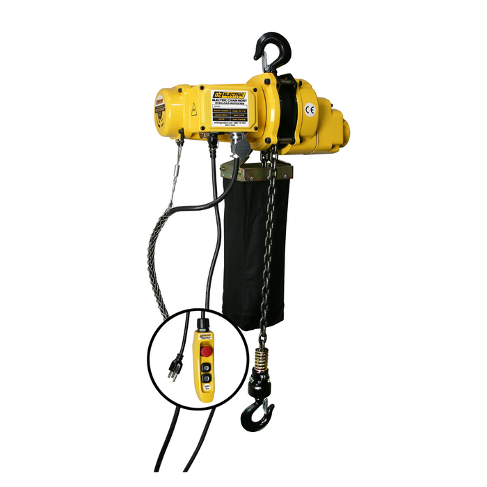 OZ Lifting Electric Chain Hoist, 2000lb with 20ft lift