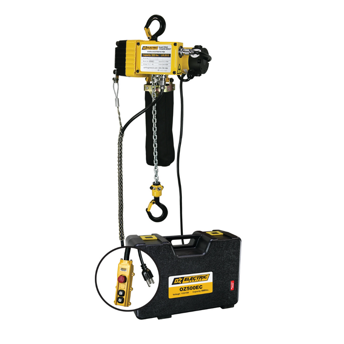 OZ Lifting Electric Chain Hoist, 500lb with 30ft lift