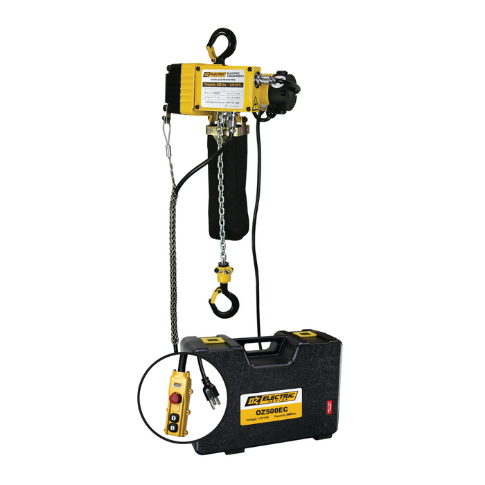 OZ Lifting Electric Chain Hoist, 500lb with 20ft lift
