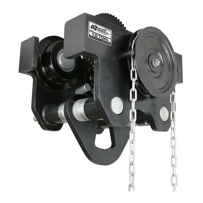 OZ Lifting Geared Beam Trolley, 10 ton capacity
