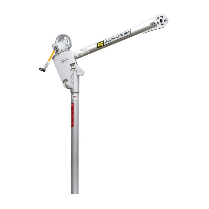 OZ Lifting Alumi-Lite® Davit Crane, 500lb capacity, with carbon steel brake winch