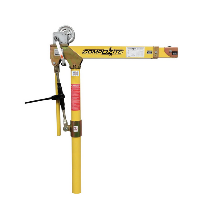 OZ Lifting CompOZite® Davit Crane, 1200lb capacity, with 2500lb carbon steel brake winch