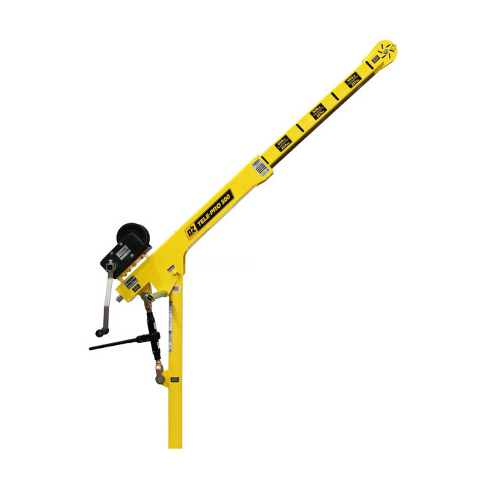 OZ Lifting Tele-Pro® Davit Crane, 500lb capacity, with 2500lb carbon steel brake winch