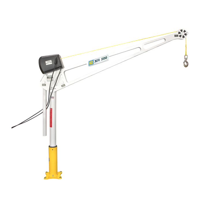 OZ Lifting XR Davit Crane, 500lb capacity, extended reach with AC electric winch