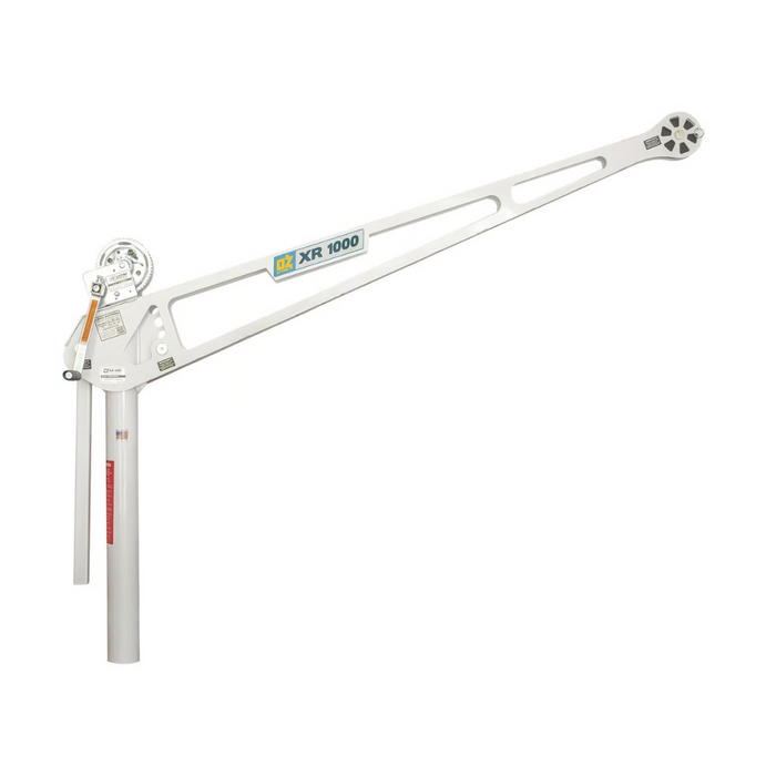 OZ Lifting XR Davit Crane, 1000lb capacity, extended reach with 2500lb carbon steel brake winch
