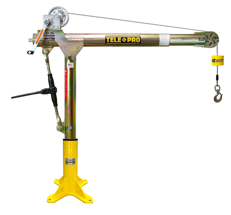 OZ Lifting Tele-Pro® Davit Crane, 500lb- 2,500lb capacity