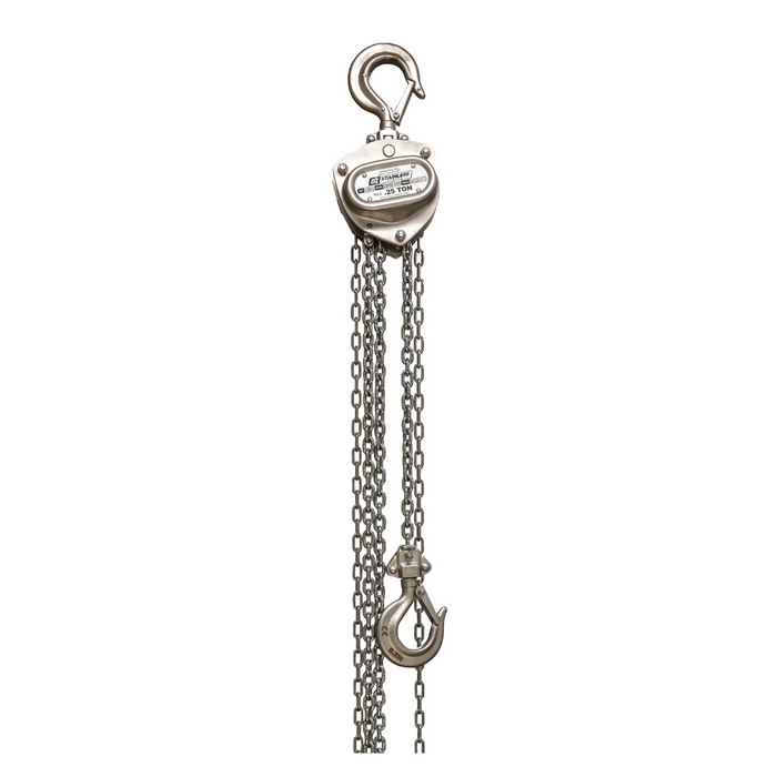 OZ Lifting Stainless Steel Chain Hoist, 1/4 ton capacity, 10ft lift