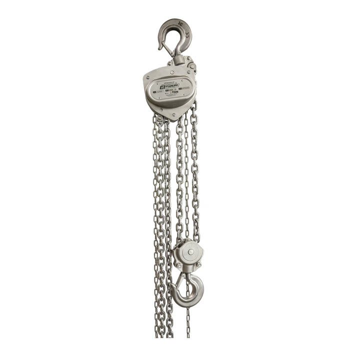 OZ Lifting Stainless Steel Chain Hoist, 3 ton capacity, 20ft lift