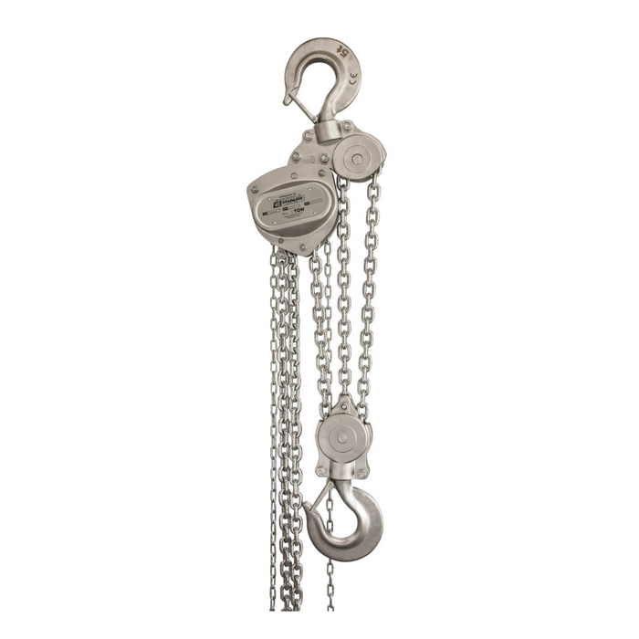 OZ Lifting Stainless Steel Chain Hoist, 5 ton capacity, 15ft lift