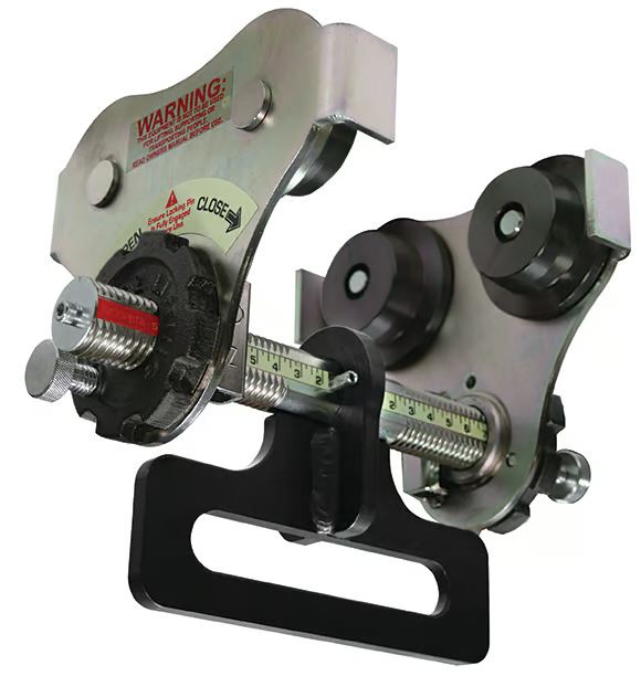 OZ Lifting Push Beam Trolley with OBH Hanger, 0.5 ton capacity