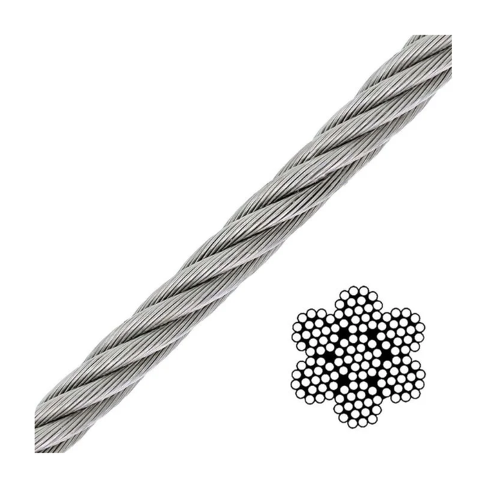 5/16" 7X19 Galvanized Wire Rope (5000ft reel) -9800lbs WLL