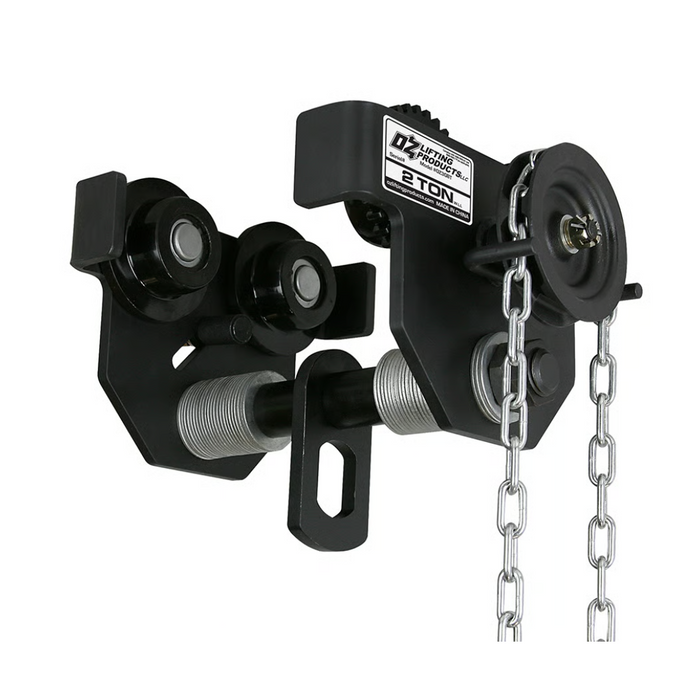 OZ Lifting Geared Beam Trolley, 2 ton capacity