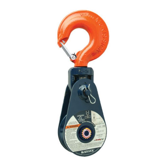 6" McKissick 418 Snatch Block with Hook Fitting, Single Sheave, 8 ton capacity, RB