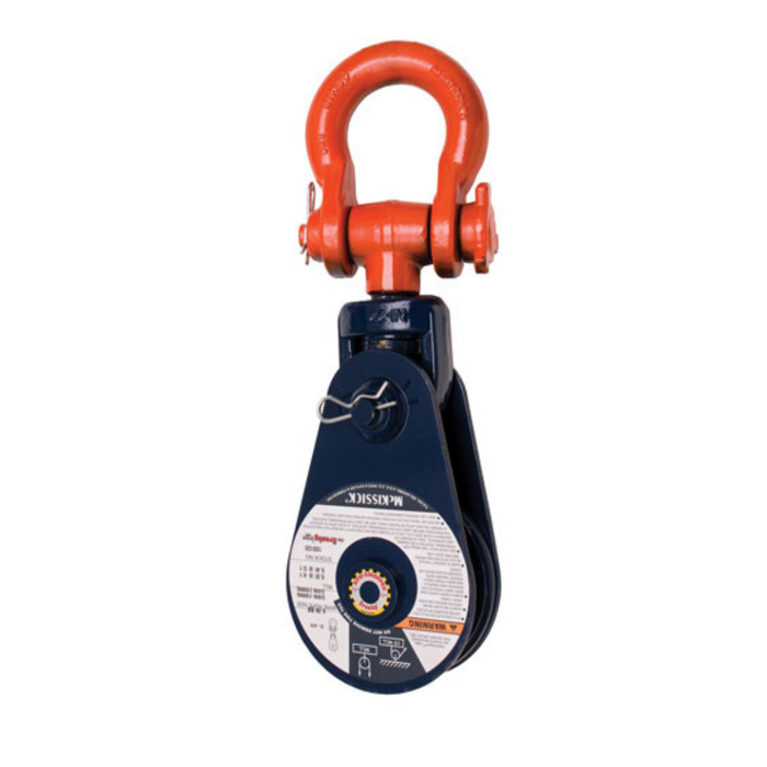 16" McKissick 419 Snatch Block with Shackle Fitting, Single Sheave, 15 ton capacity, RB