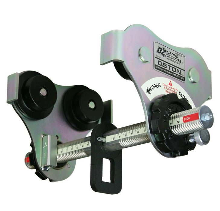 OZ Lifting USA Push Beam Trolley, 1/2 ton - 3 ton capacity