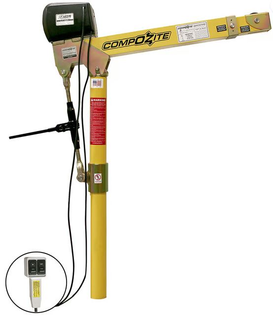 OZ Lifting CompOZite® Davit Crane, 1,200lb capacity