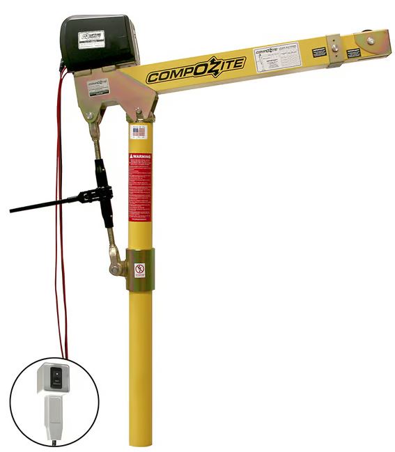 OZ Lifting CompOZite® Davit Crane, 1,200lb capacity