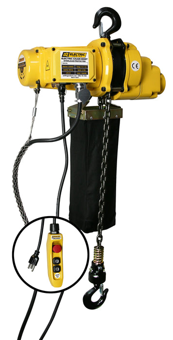 OZ Lifting Electric Chain Hoist, 1/4t- 2t capacity