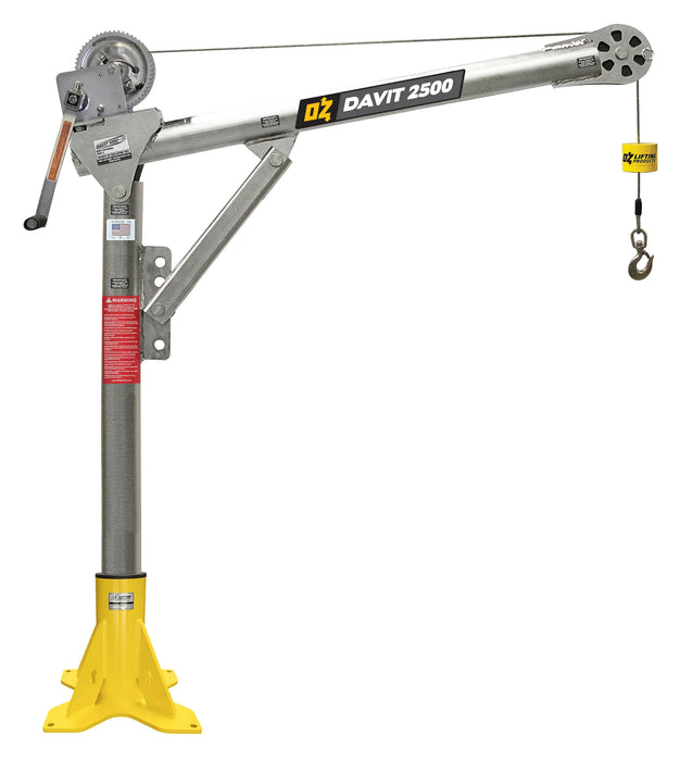 OZ Lifting Steel Davit Crane, 500lb- 2,500lb capacity