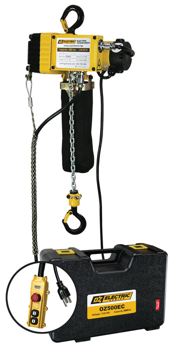 OZ Lifting Electric Chain Hoist, 1/4t- 2t capacity