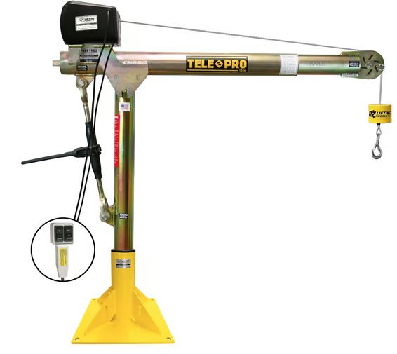 OZ Lifting Tele-Pro® Davit Crane, 500lb- 2,500lb capacity