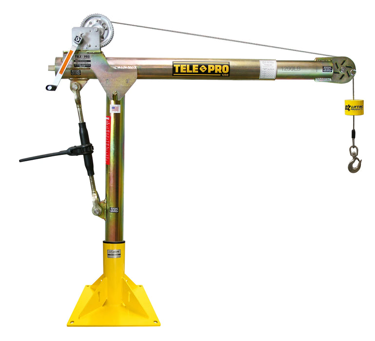 OZ Lifting Tele-Pro® Davit Crane, 500lb- 2,500lb capacity