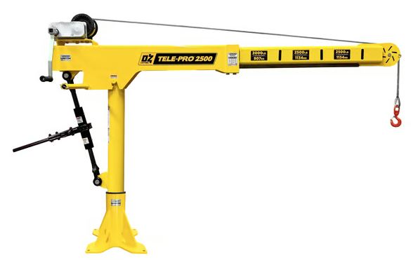 OZ Lifting Tele-Pro® Davit Crane, 500lb- 2,500lb capacity