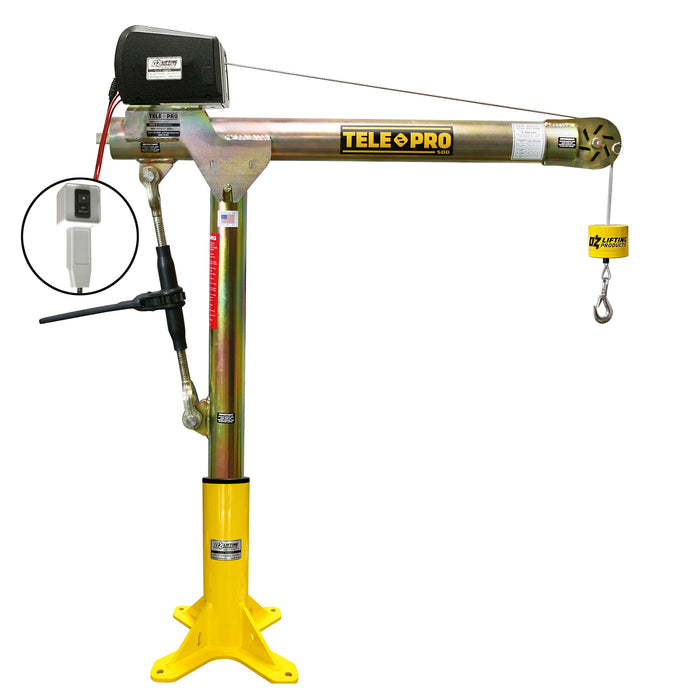 OZ Lifting Tele-Pro® Davit Crane, 500lb- 2,500lb capacity