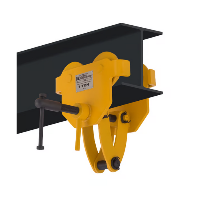 OZ Lifting Quick Adjust Beam Trolley, 1 ton capacity