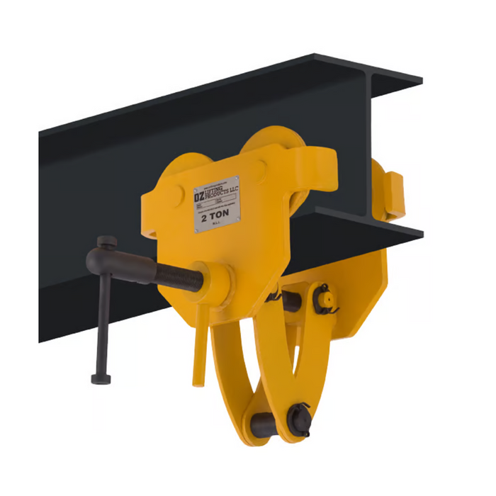 OZ Lifting Quick Adjust Beam Trolley, 2 ton capacity
