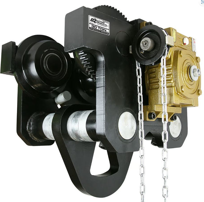 OZ Lifting Geared Beam Trolley, 1 ton - 30 ton capacity
